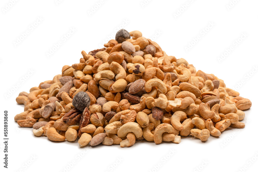 A group of almonds, pistachios, walnuts, macadamia, cashews. A group of almonds, pistachios, walnuts, macadamia, cashews.