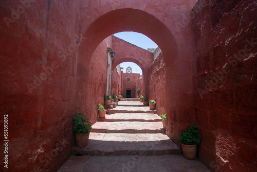 Fototapeta Naklejka Na Ścianę i Meble -  Santa Catalina Monastery in Arequipa, Peru.