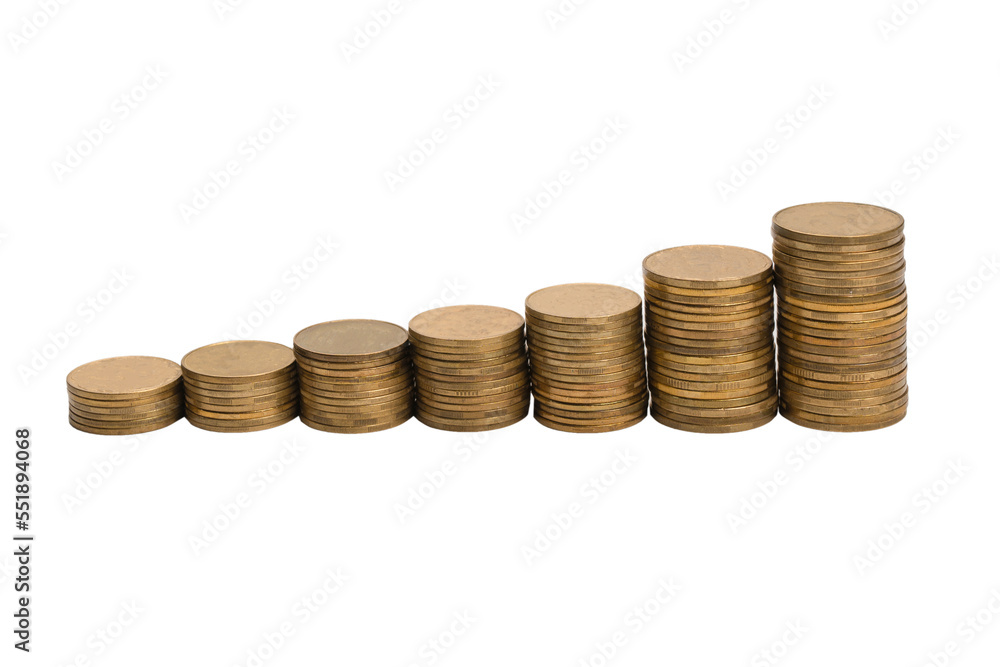 Pile of coins isolated on a white background. Pile of coins isolated on a white background.