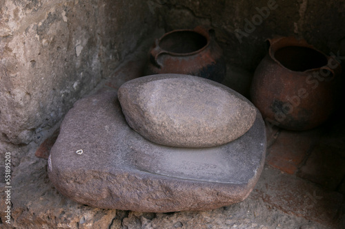 The fulling mill or maray is a lithic object used to grind food in Peru and western Bolivia. photo
