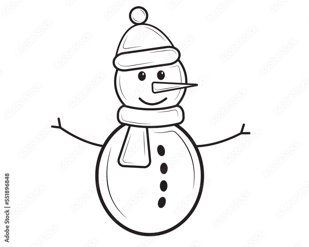 Cartoon snowman in isolate on a white background. Vector illustration. Cartoon snowman in isolate on a white background. Vector illustration.