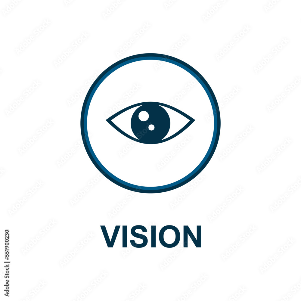 Vision icon with eye. Web icon Vision isolated on white background. Design eye symbol. vector eps10 Vision icon with eye. Web icon Vision isolated on white background. Design eye symbol. vector eps10