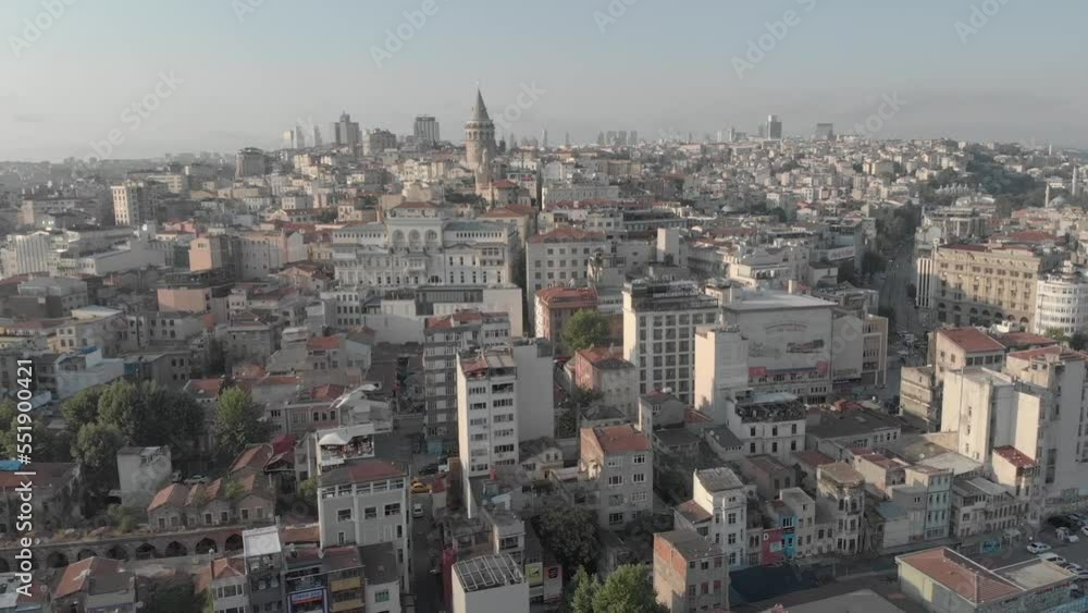 Galata Tower (Galata Kulesi) in the historical part of the city of Istanbul, panorama from above Galata Tower (Galata Kulesi) in the historical part of the city of Istanbul, panorama from above