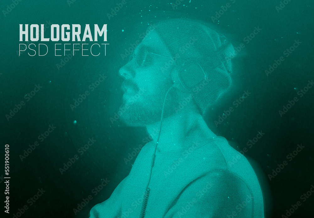 Hologram Photo Effect Stock Template | Adobe Stock