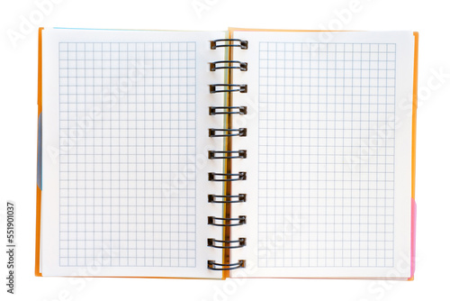 Obraz na płótnie Open blank checked notebook spread. Png isolated with transparency w salonie