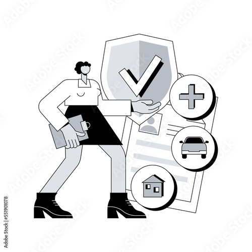 On-demand insurance abstract concept vector illustration. Online insurance policy, affordable personalized service, flexible price and term coverage, by-the-mile car insurance abstract metaphor.