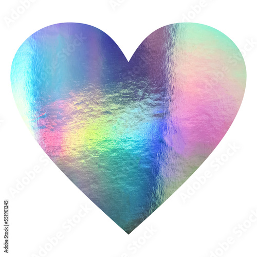 Holographic Aluminum Texture in Heart Shape