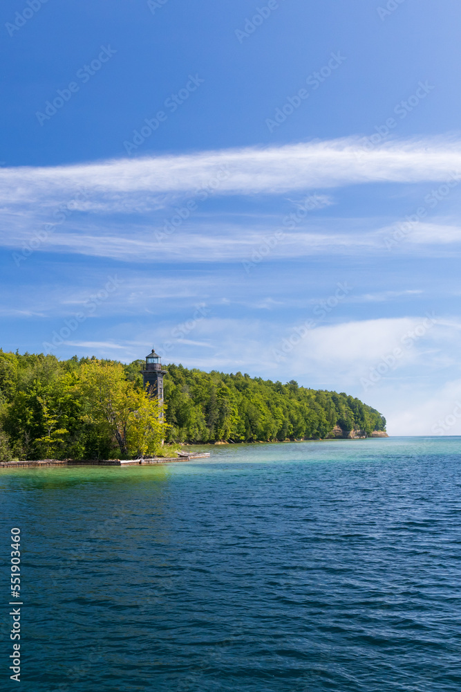 East Channel Lighthouse at Pictured Rocks National Lakeshore, Michigan, USA East Channel Lighthouse at Pictured Rocks National Lakeshore, Michigan, USA
