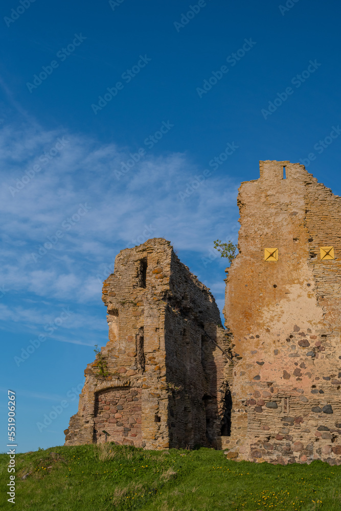 Ruins of Toolse Order Castle on a sunny summer evening. One of the more recent medieval castles on the northern coast of Estonia. 