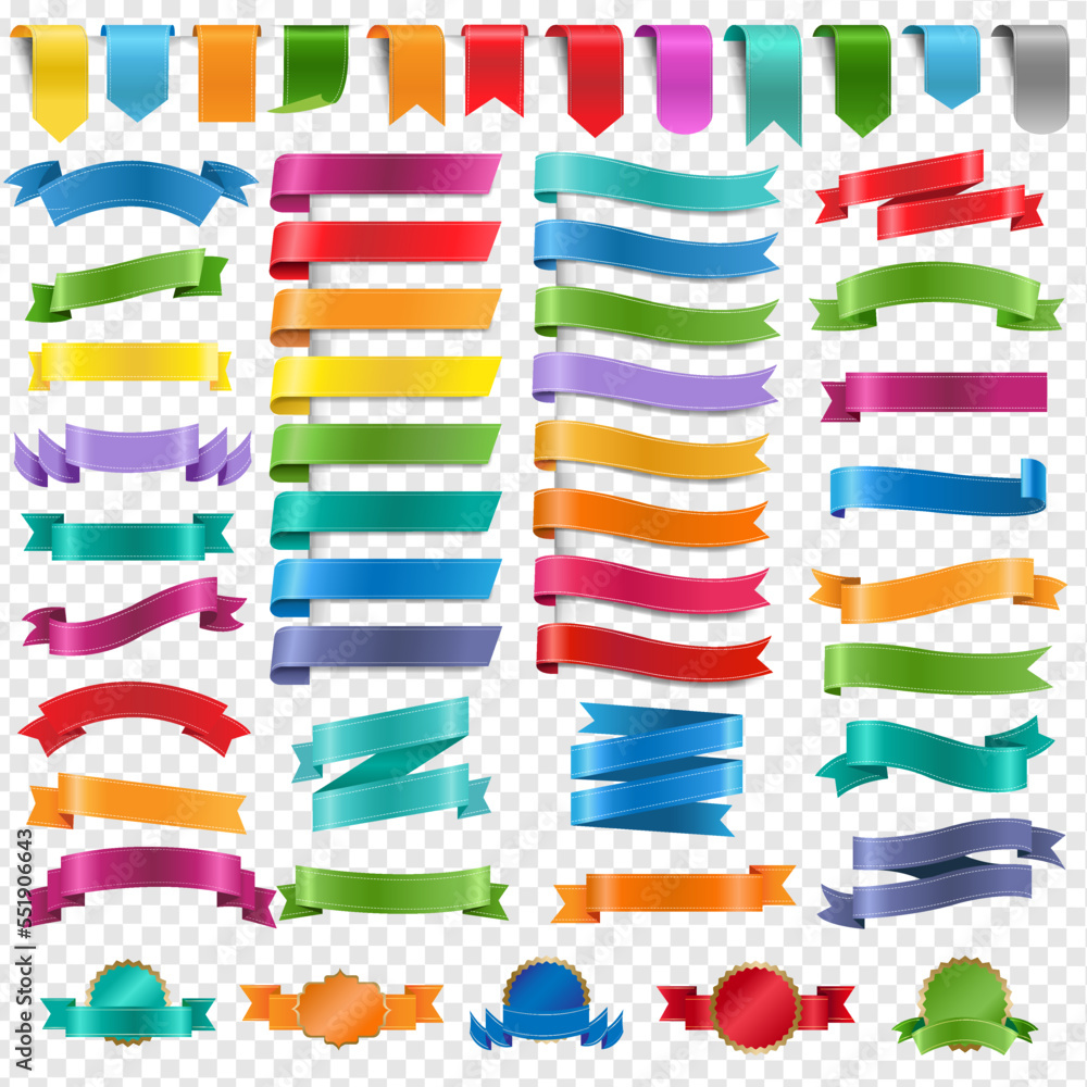 Fototapeta premium set of colorful ribbons