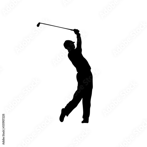 silhouette of a golfer