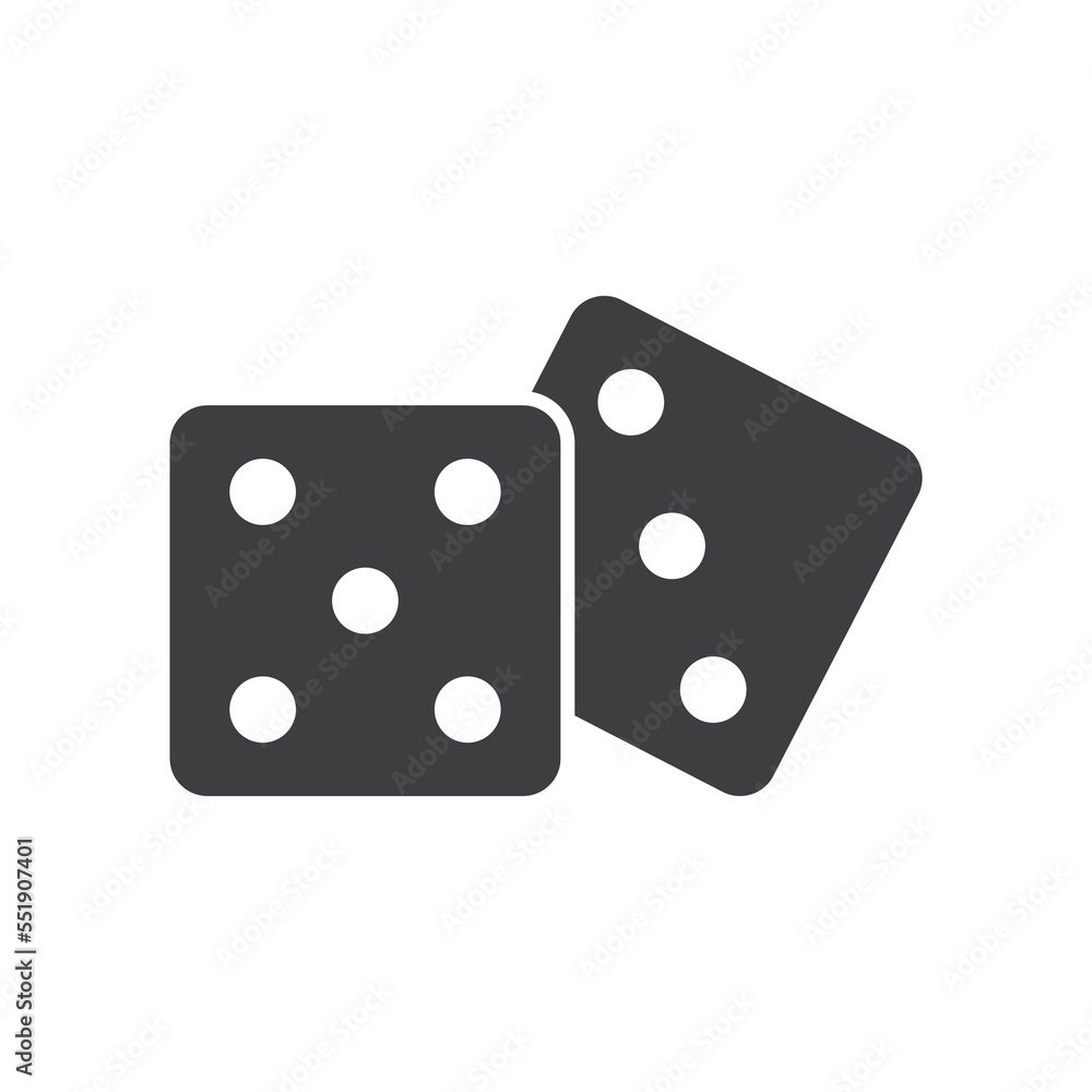 Dice Isolated Flat Vector Icon Dice Isolated Flat Vector Icon