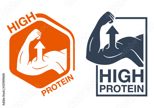 High Protein 2 badges for energetic nutrition