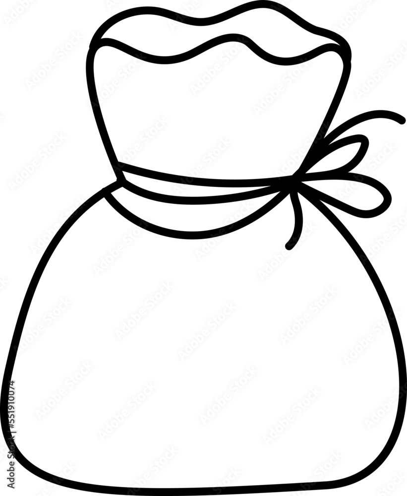 Traditional Korean Line New Year Lucky Bag or Seollal Fortune Pocket or Bokjumeoni. Pukchumoni Art vector illustration for Lunar icon Traditional Korean Line New Year Lucky Bag or Seollal Fortune Pocket or Bokjumeoni. Pukchumoni Art vector illustration for Lunar icon