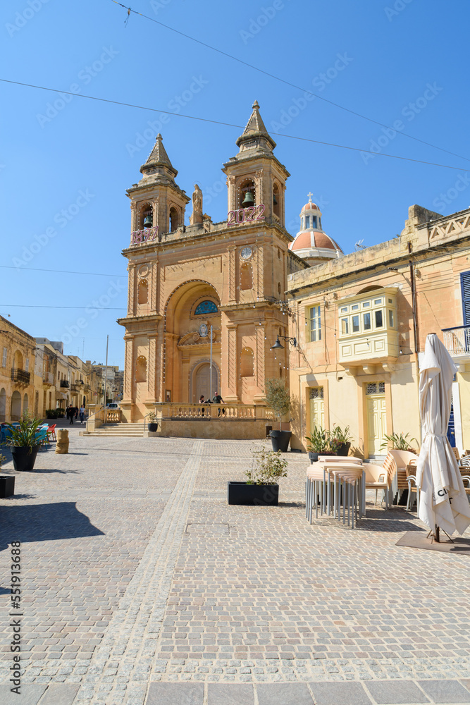 Marsaxlokk, Malta: The Church of Our Lady of Pompei was founded in 1890 and is the parish church of Marsaxlokk village.