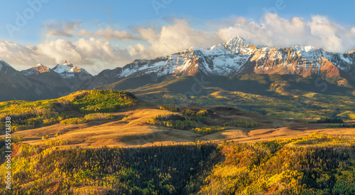 Sunrise - Golden Autumn Aspen on Last Dollar Road near Telluride Colorado	 photo