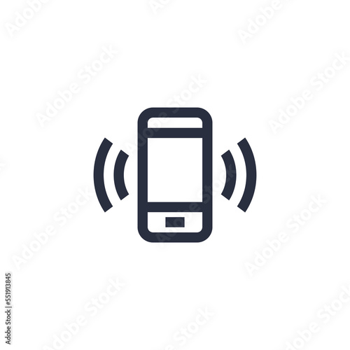 Vector phone icon. Isolated call symbol on white background. Mobile object in round shape. Flat contacts pictogram