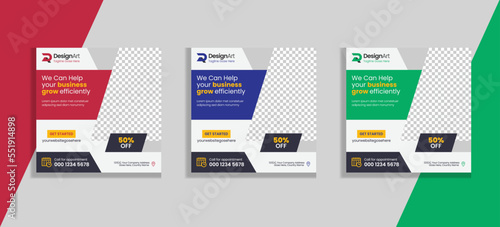 Digital business marketing banner for social media post template