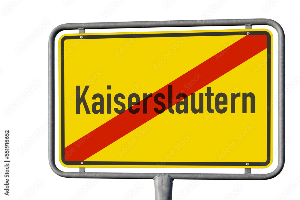 Ortstafel, Ausfahrt, Stadt Kaiserslautern, freigestellt als PNG, (Symbolbild) Ortstafel, Ausfahrt, Stadt Kaiserslautern, freigestellt als PNG, (Symbolbild)