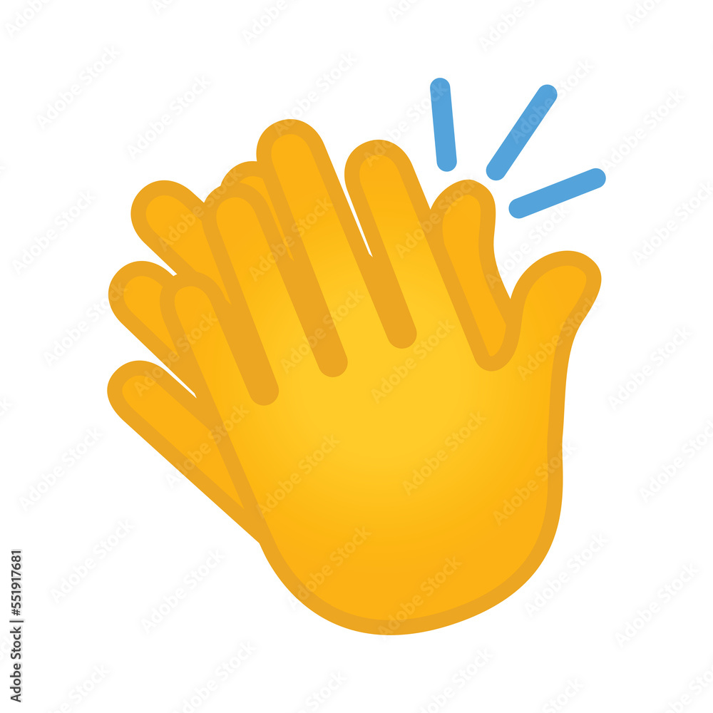 Two hands clapping vector sign. Isolated round of applause sign sticker design Two hands clapping vector sign. Isolated round of applause sign sticker design