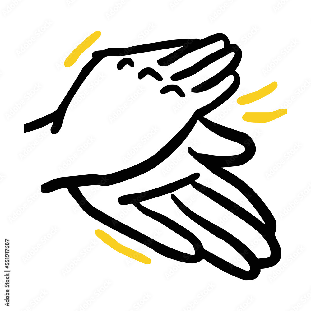 Two hands clapping vector sign. Isolated round of applause sign sticker