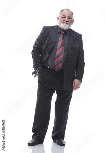 confident bearded businessman looking at the camera . isolated on a white © ASDF