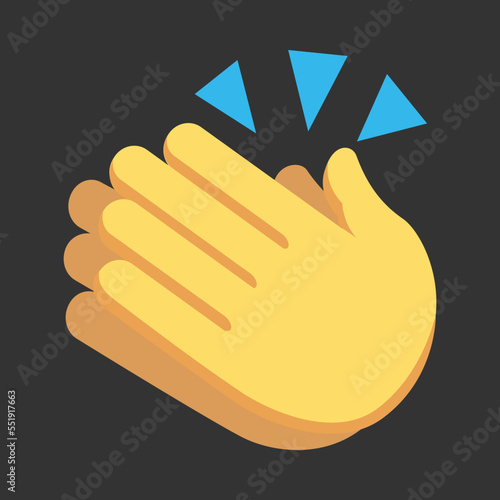 Two hands clapping vector sign. Isolated round of applause sign sticker design