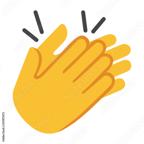 Two hands clapping vector sign. Isolated round of applause sign sticker design