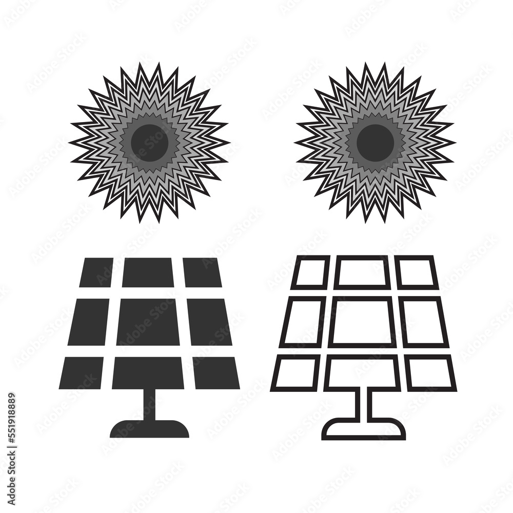 Solar panel icon. Eco sun energy background and line vector ilustration. Solar panel icon. Eco sun energy background and line vector ilustration.