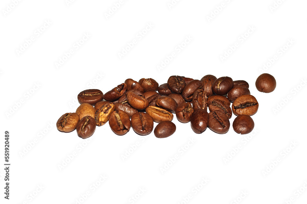 Naklejka premium Coffee grains isolated