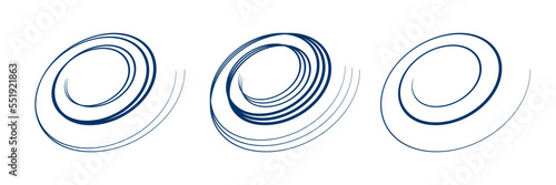 Spiral Design Elements Set. Abstract Swirl Icons.