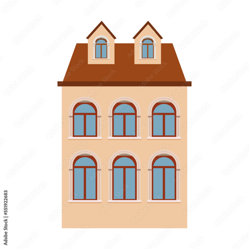 House Color icon. Vector illustration isolated on white