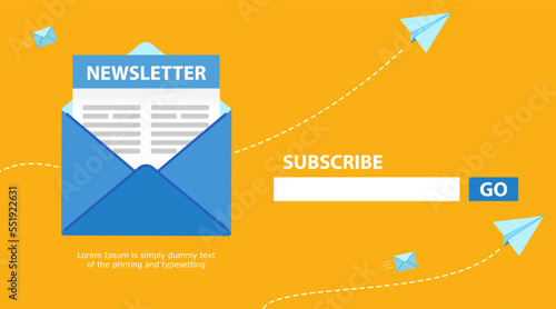 Subscribe. form for registering a mailing list on the website. Interface template signup.