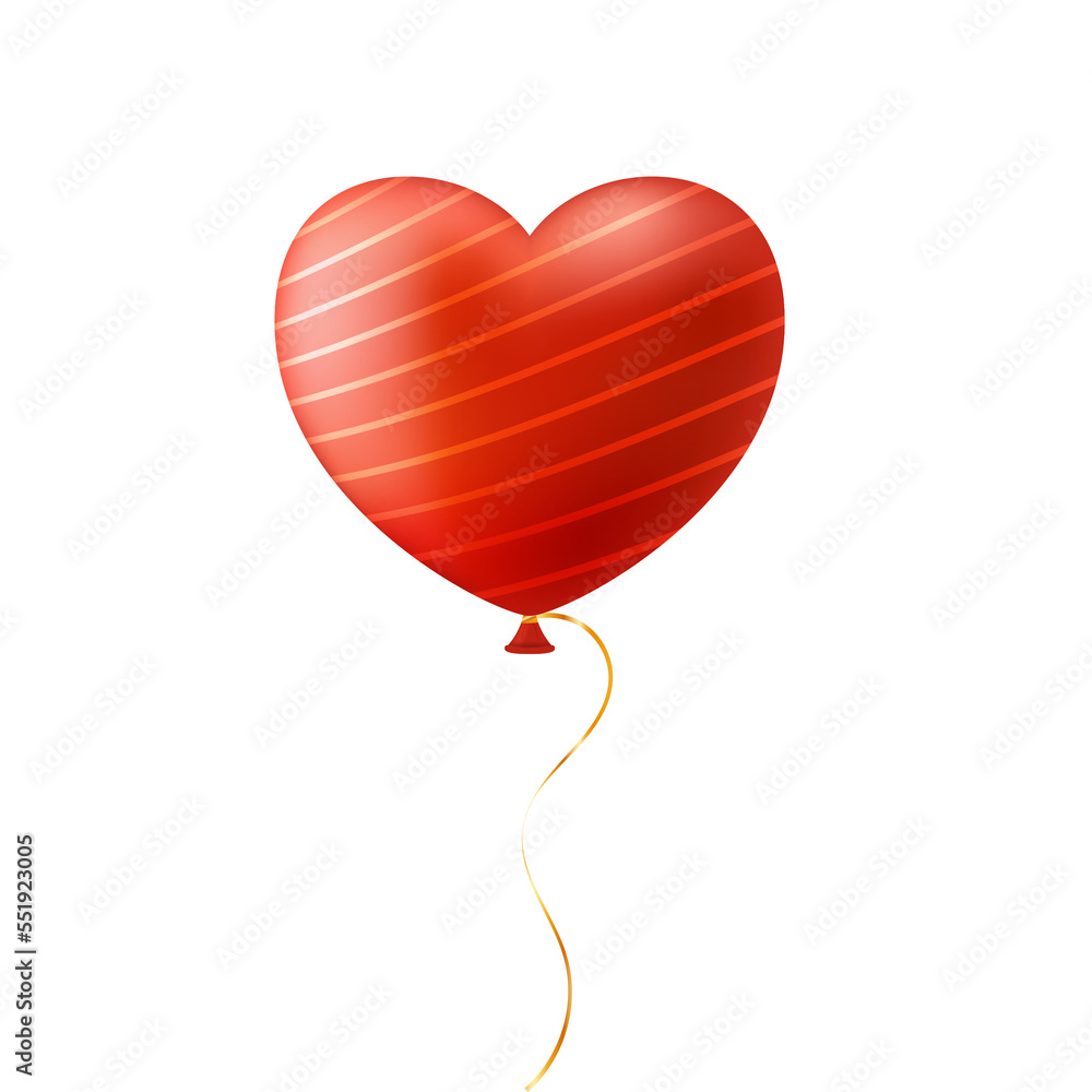 valentine heart love realistic balloon