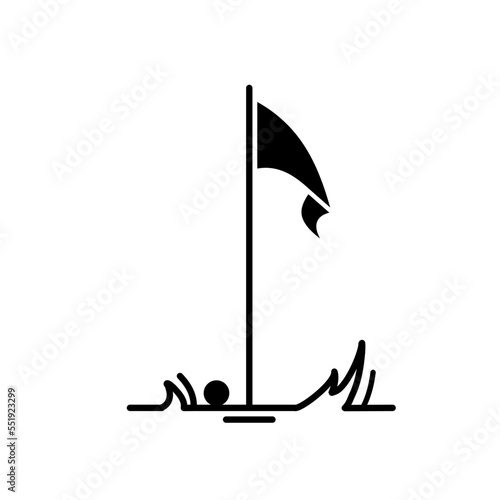 golf flag - vector icon