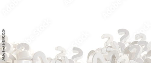 a pile of questions marks, 3d-illustration