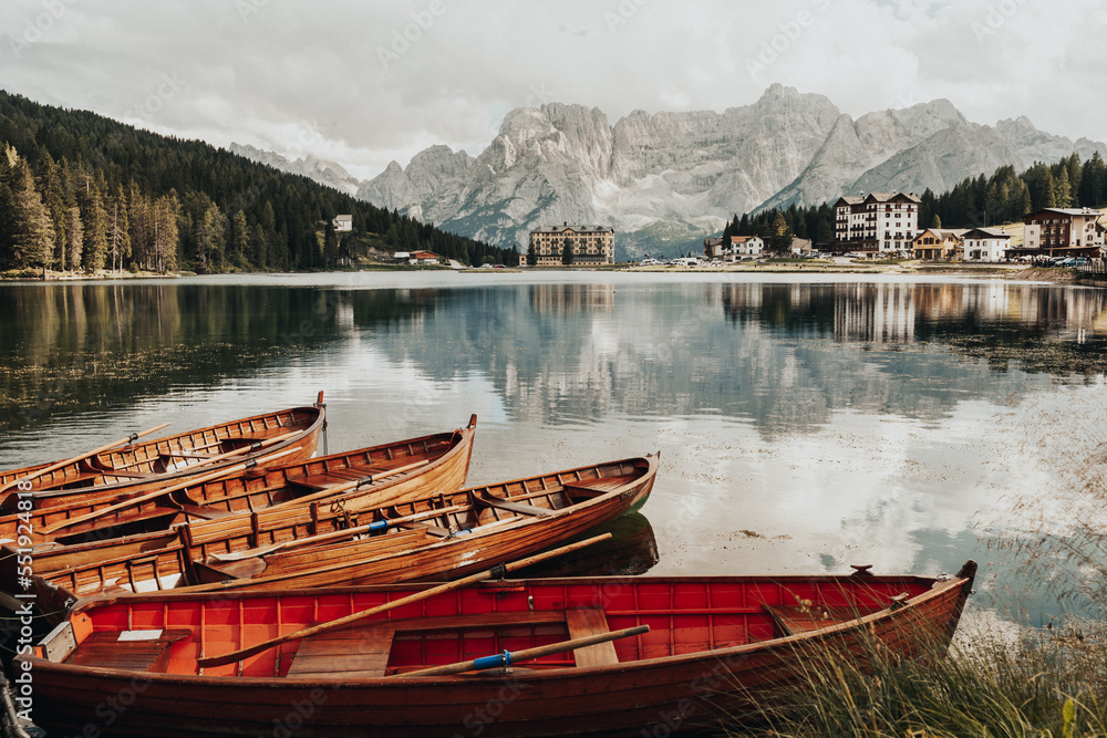 Famous lake in the Italian Dolomites