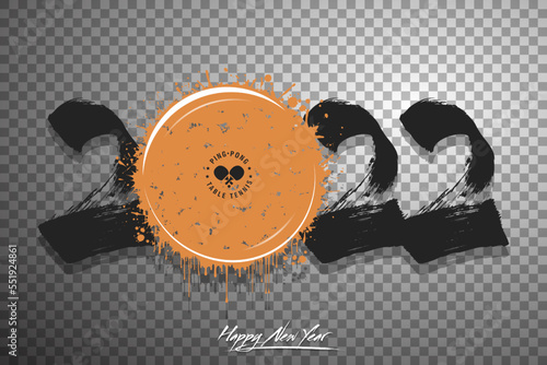 Happy New Year 2023 and ping-pong ball