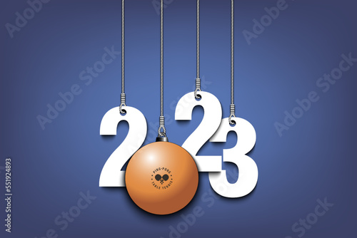 Happy New Year 2023 and ping-pong ball
