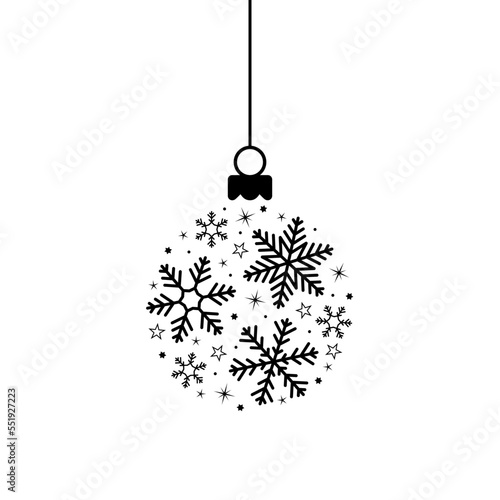 Christmas ball with snowflakes