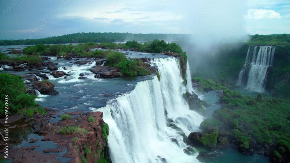 Iguazu Falls on the border of Brazil and Argentina in South America