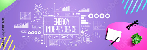 Energy Independence concept with a notebook and a pen