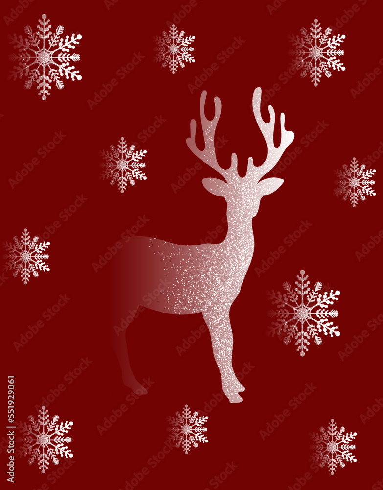 Christmas background with reindeer and snowflakes. Gift card with animal print and Christmas theme. Christmas background with reindeer and snowflakes. Gift card with animal print and Christmas theme.