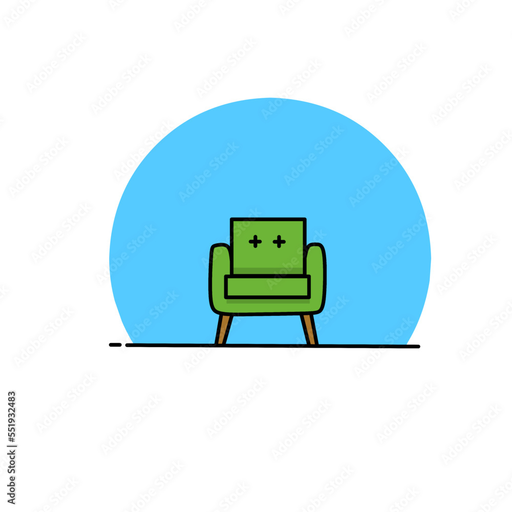 illustration vector graphic of single sofa perfect for logo, icon, design, poster, flyer, and advertisement illustration vector graphic of single sofa perfect for logo, icon, design, poster, flyer, and advertisement