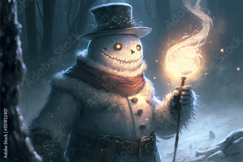 Frosty the Snowman Magical Dungeons and Dragons Concept Art Character