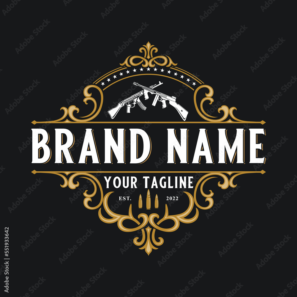 Obraz premium luxury logo ornament. logo for barber or coffee shop, beauty products, salon and others.