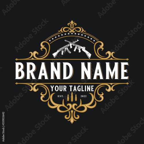 luxury logo ornament. logo for barber or coffee shop, beauty products, salon and others.
