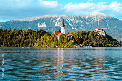 Lake Bled and the mountains of Slovenia
