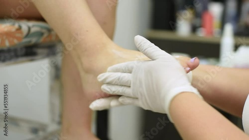 Wallpaper Mural Complete treatment of pedicure and podiatry for health, aesthetics and beauty of the feet and nails in an aesthetic center with a scalpel, file and creams Torontodigital.ca