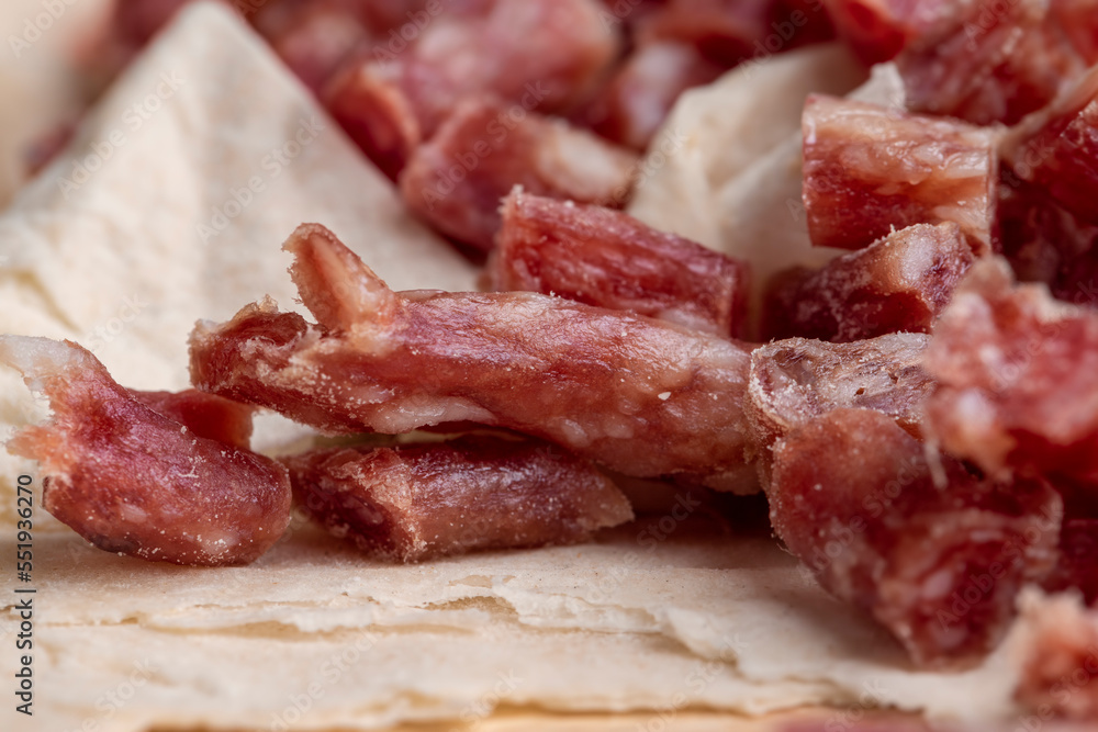 Thinly sliced dried meat sausage Thinly sliced dried meat sausage